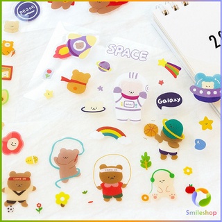 Smileshop แผ่นสติกเกอร์ PVC ลายการ์ตูน น่ารัก 1 แผ่น จัดส่งคละแบบ สติกเกอร์พีวีซี Cartoon stickers