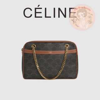 Shopee ถูกที่สุด 🔥100% ของแท้ 🎁Celine Brand New TRIOMPHE Faux Leather Medium PATAPANS Bag