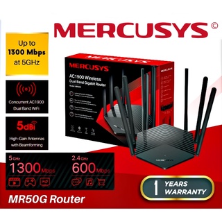 🔥เร้าเตอร์แรงๆ ส่งฟรี🔥 MERCUSYS (MR50G) AC1900 Wireless Dual Band Gigabit Router ประกัน 1 ปี