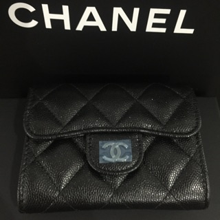 New Chanel mini wallet black caviar ของแท้ 💯%