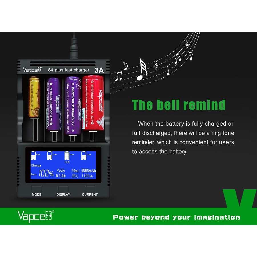 เครื่องชาร์จอัจฉริยะ-vapcell-s4-plus-v2-0-new-ของแท้-เช๊คcode-ได้