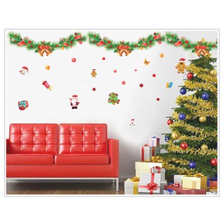 Transparent wall sticker สติ๊กเกอร์ติดผนัง Merry Christmas (กว้าง200cm.xสูง65cm.)