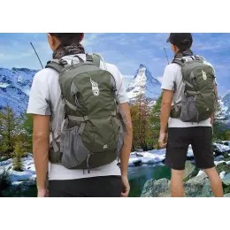 pentagramกระเป๋ากันน้ำ-เป้เดินป่า-กระเป๋าเป้สะพายหลัง-ขนาด35l-สีเขียวทหาร