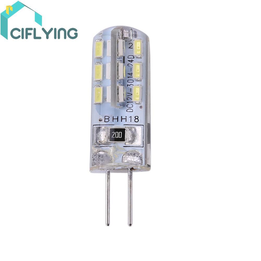ciflying-g-4-หลอดไฟ-led-2-w-dc-12v-24-smd-3014-110-lm-ซิลิโคนสีขาว