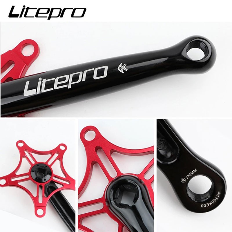 litepro-ข้อเหวี่ยงจักรยานพับได้-สองสี-bcd130-มม-3