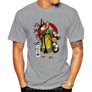 เสื้อยืดผู้ ใหม่ เสื้อยืด พิมพ์ลายอนิเมะ One Piece Roronoa Zoro สําหรับผู้ชาย S-5XL