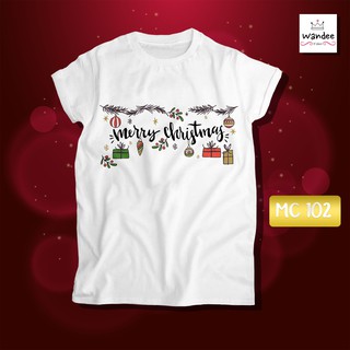 เสื้อยืดคริสต์มาส เสื้อคริสต์มาส Christmas &amp; Happy new year (MC102) kc