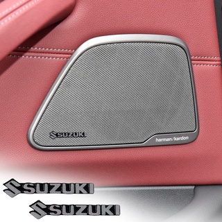 สติกเกอร์อลูมิเนียม 3D สีเงิน สําหรับติดตกแต่งภายในรถยนต์ Suzuki Jimny Swift Vitara SX4 DZire IGNIS Alto Spacia 4 ชิ้น 10 ชิ้น