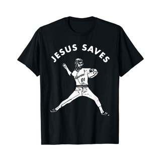 เสื้อยืดคอกลม ผ้าฝ้าย พิมพ์ลายกราฟฟิค Jesus Saves Religious Christian Faith สําหรับผู้ชาย