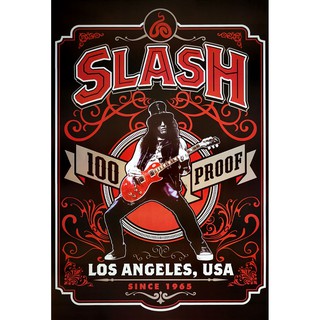 โปสเตอร์ รูปวาด กราฟฟิก นักดนตรี ร็อก Slash Guns N Roses POSTER 24"x35" Inch Guitar Players Hard Rock Heavy Metal V2