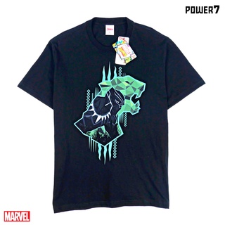 Power 7 Shop เสื้อยืดการ์ตูน ลาย มาร์เวล Black Panther ลิขสิทธ์แท้ MARVEL COMICS  T-SHIRTS (MVX-177)