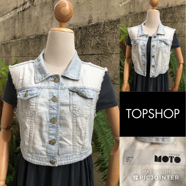 2sis1bro-แบรนด์แท้-topshop-moto-เสื้อกั๊กยีนส์-แจ็คเก็ต-มือสอง-พร้อมส่ง-sz-us-8-uk-12-euro-40