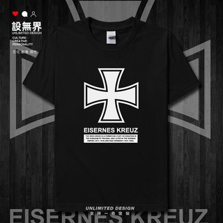 ชุด Unbounded เยอรมัน Iron Cross เหรียญจักรวรรดิเยอรมันเยอรมันเต็มตัวแขนสั้นเสื้อยืดผู้ชายและผู้หญิงฤดูร้อนเสื้อผ้า