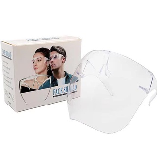 ภาพขนาดย่อของสินค้าหน้ากากใส (พร้อมส่งที่ไทย) แว่นตาเฟซชิลด์ Face Shield glasses แว่นเฟซชิลด์ เฟรสชิวแบบติดกับแว่นตา Face Mask