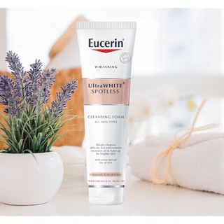 **แท้100% ฉลากไทย หมดอายุ03/23 Eucerin Ultrawhite Plus Spotless Cleansing Foam 150g โฟมล้างหน้า