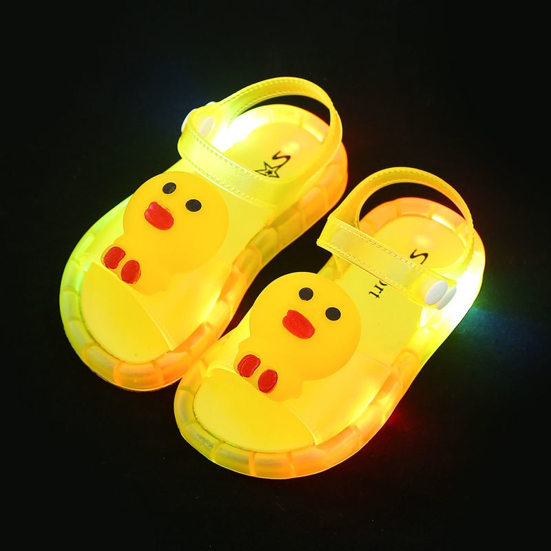 โปรโมชั่นร้านค้าใหม่-led-light-kids-slippers-sandals-cartoon