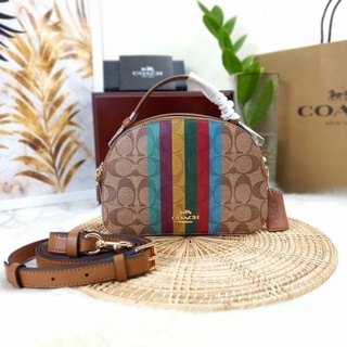 กระเป๋าสะพายข้างรุ่นฮิต ทรงโดม COACH SERENA SATCHEL IN SIGNATURE CANVAS