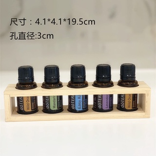 Doterra ชั้นวางขวดน้ํามันหอมระเหย แบบไม้ 5 หลุม สําหรับ Doteri