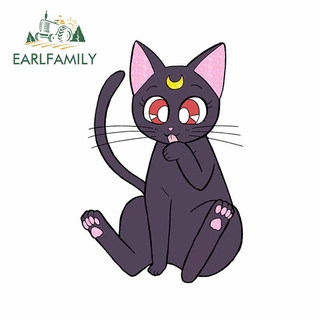 Earlfamily สติกเกอร์ ลายการ์ตูนเซเลอร์มูน Luna กันรอยขีดข่วน ขนาด 13 ซม. x 8.9 ซม. สําหรับตกแต่งรถยนต์