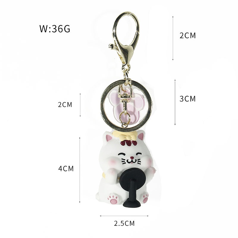 พวงกุญแจ-จี้ตุ๊กตาเรซิ่น-รูปการ์ตูนแมวน่ารัก-เหมาะกับของขวัญ-แบบสร้างสรรค์-สําหรับผู้หญิง