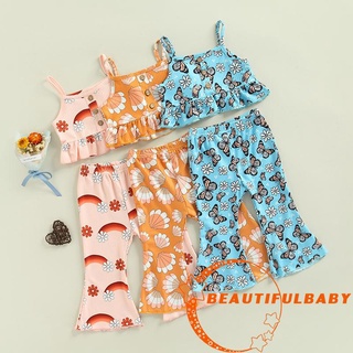 Bღbღ ชุดเสื้อแขนกุด และกางเกงเอวยางยืด พิมพ์ลาย สําหรับเด็กผู้หญิง
