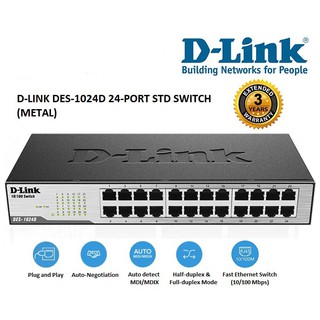 SWITCH HUB (สวิตซ์ฮับ) D-LINK (DES-1024D) 24 PORTS FAST 10/100 Mbps Warranty LT