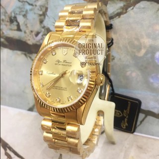 ภาพขนาดย่อของภาพหน้าปกสินค้าOP (Olym Pianus) นาฬิกาข้อมือผู้ชายขอบหยัก ซัฟฟราย สายสแตนเลสทอง รุ่น 89322-616 GG (ทอง/ทอง) จากร้าน sdtrading บน Shopee