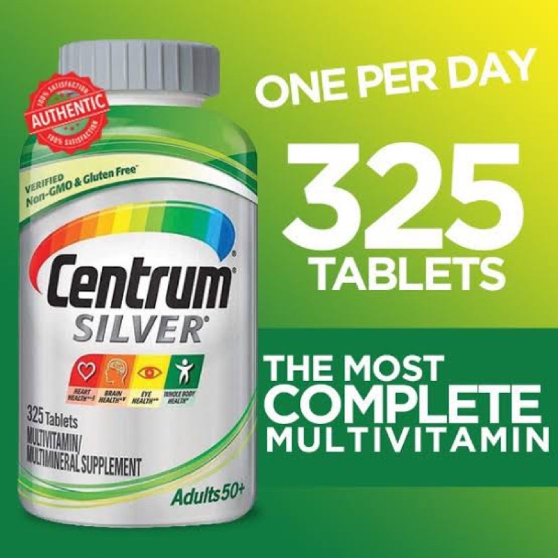 ภาพหน้าปกสินค้า‍ ️ ‍ ️ ️Centrum Silver 50+ ‍ ️ ‍ ️ (EXP: 07/2023) ขนาด 325 เม็ดสำหรับวัยทองอายุ 50 ปีขึ้นไปทานได้ทั้งชายและหญิง จากร้าน meevitamin18 บน Shopee