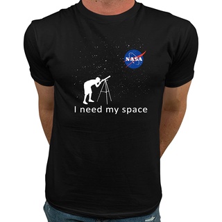 คอลูกเรือเสื้อยืด พิมพ์ลาย NASA อินเทรนด์ทางการ สไตล์ตลาด | เสื้อยืด ลาย NASA  | เสื้อผ้าผู้ชาย ลาย NASAS-5XL