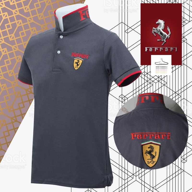 เสื้อโปโล-men-polo-ferrari-cotton-mix-tk-1-limited-editionเสื้อเชิ้ตผู้ชายเสื้อโปโล