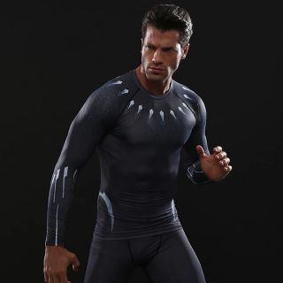 เสื้อยืดแขนยาว แบล็คแพนเธอร์ รุ่นสอง (Black Panther 2018) Compression