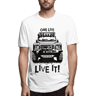 ขายดี!【Boutique Tshirt】เสื้อยืดผ้าฝ้าย แขนสั้น พิมพ์ลาย Landrover Defender 90 110 One Life Live It Off Road Land Rover ข