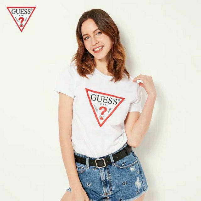 เสื้อยืดลาย-แนวสตรีท-พิมพ์ลาย-guess-พร้อมส่งจร้า-ลดราคา