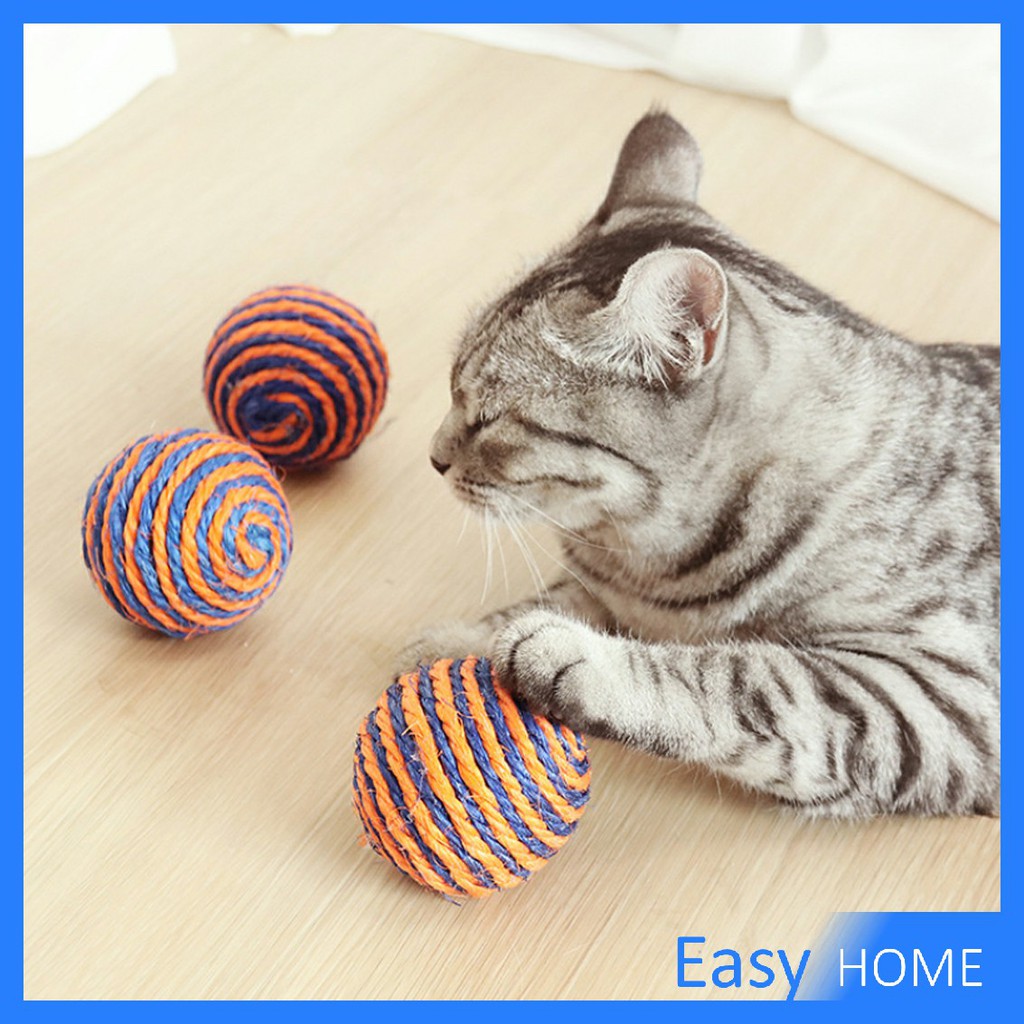 ลูกบอลพันด้วยเชือก-ของเล่นแมว-ฝนกรงเล็บ-พร้อมส่งคละสี-เคี้ยวของเล่น-cat-toy-ball