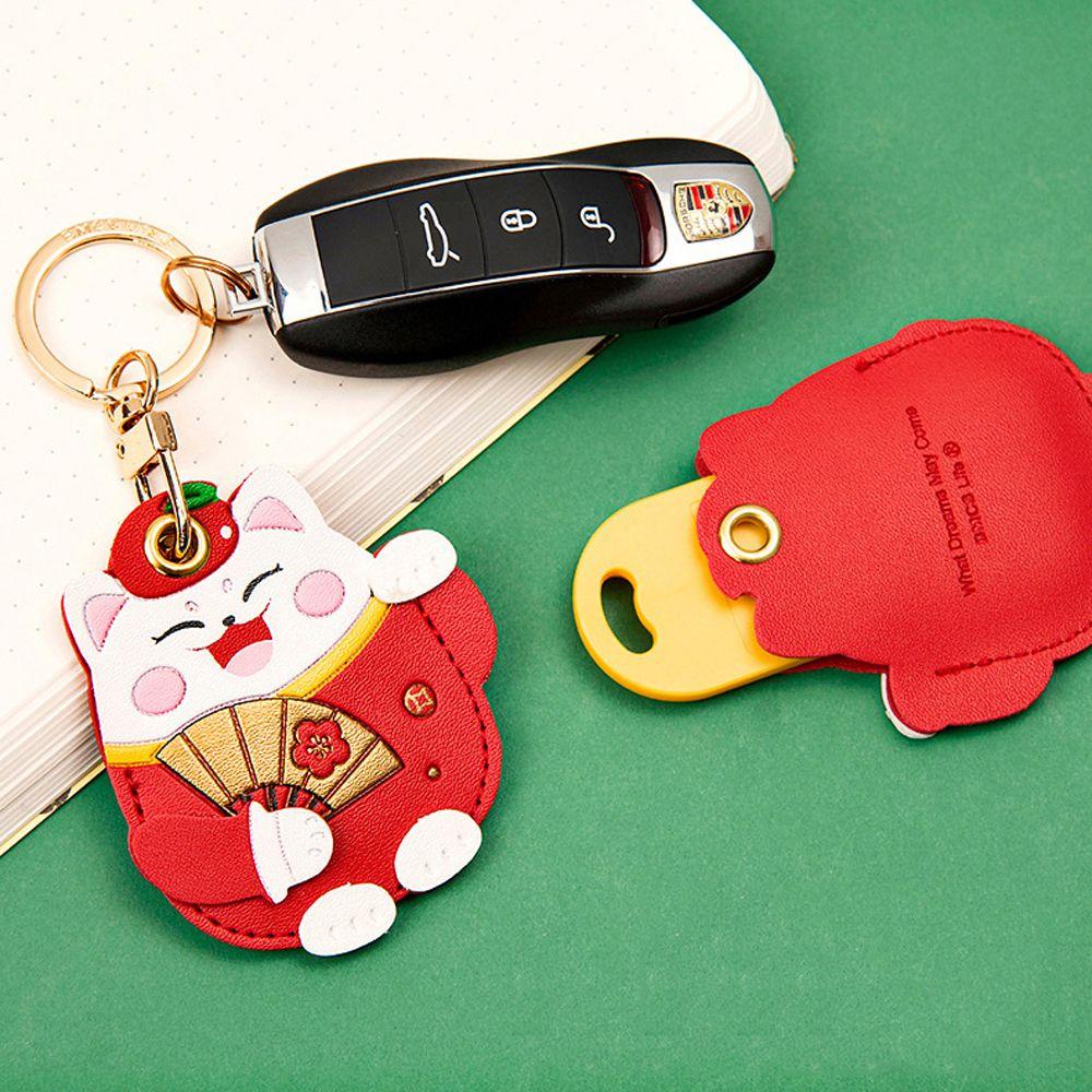 daishen1-cute-access-control-card-case-bag-charm-maneki-neko-trinkets-lucky-cat-keychain-key-chain-keyring-cat-key-rings-diy-charms-gifts-ic-elevator-bus-card-bag-access-control-card-sleeve-multicolor