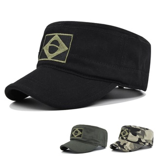 Vinage Brazil Flat Top Army Hat  Men Women Sports Outdoor Sun Casual Baseball Cap