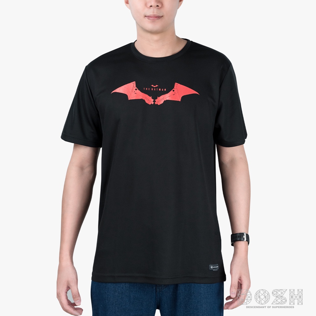 dosh-mens-t-shirts-batman-เสื้อยืดคอกลม-แขนสั้น-ผ้าโพลีเอสเตอร์-ผู้ชาย-dbmt5275-bl