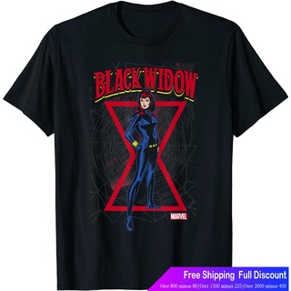 เสื้อยืดทุกวันdailyเสื้อยืดลำลอง Marvel Black Widow Clic Retro Comic Stance T-Shirt T-Shirt Avengers TeamSto5XL