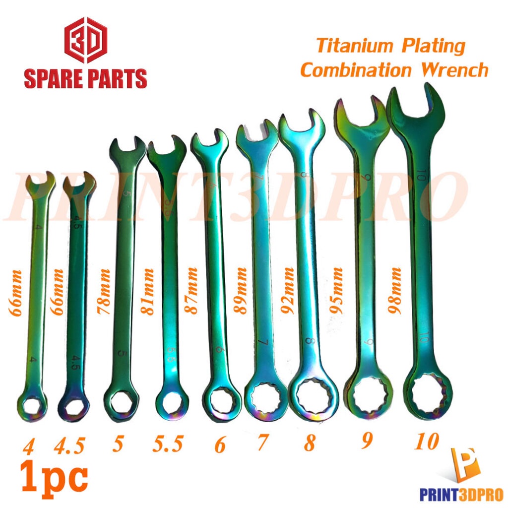 3D tool Spare Parts ประแจขนาดเล็ก 4,4.5,5,5.5,6,7,8,9,10 ชุบ Titanium