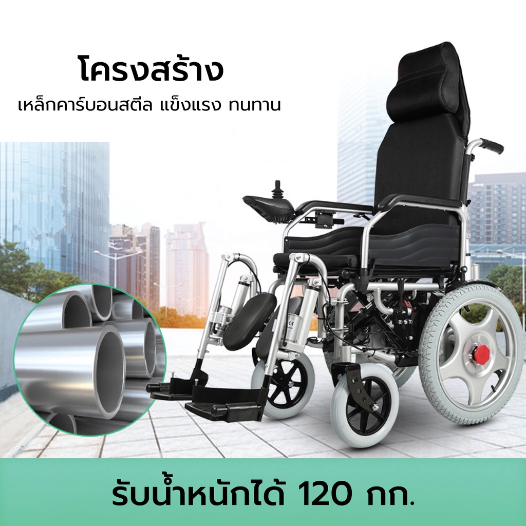 Synergy รุ่น เอ๊กซ์คลูซีฟ พลัส วีลแชร์ไฟฟ้า ปรับเอนนอนได้ พร้อมรีโมทคอนโทรล เพิ่มความสบายและอิสระในการเคลื่อนที่