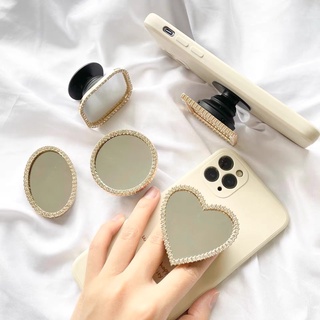(พร้อมส่ง✴︎⟡) Griptok กระจกกรอบเงิน/ทองฝังเพชร ที่ยึดมือถือหรูดูแพง มีสไตล์เข้ากับเคสได้ง่าย