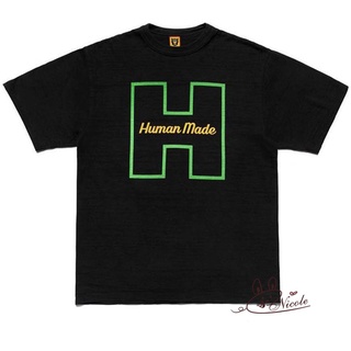 [LEEE]เสื้อยืดคอกลมแขนสั้นผ้าฝ้ายพิมพ์ลายโลโก้ Human Made By Nigo # 2016 คอกลม