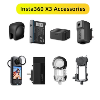 อุปกรณ์เสริม Insta360 X3 ของแท้ - ฮับชาร์จเร็ว, เครื่องอ่านด่วน, เคสดําน้ํา, ฝาปิดเลนส์, การ์ดเลนส์เหนียว, อะแดปเตอร์ไมโครโฟน