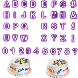 40 PCS Alphabet Letter and Number Mold Cookie Cake Stamp Mould DIY Fondant Mold Biscuit Cake Decorating Tool