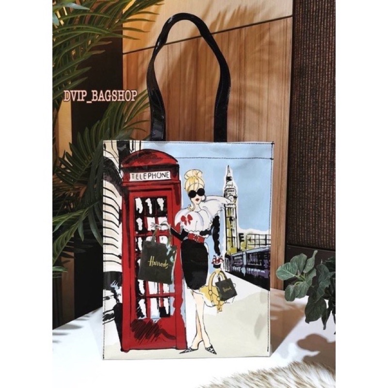 harrods-london-size-l-top-handle-shopping-bag-แท้