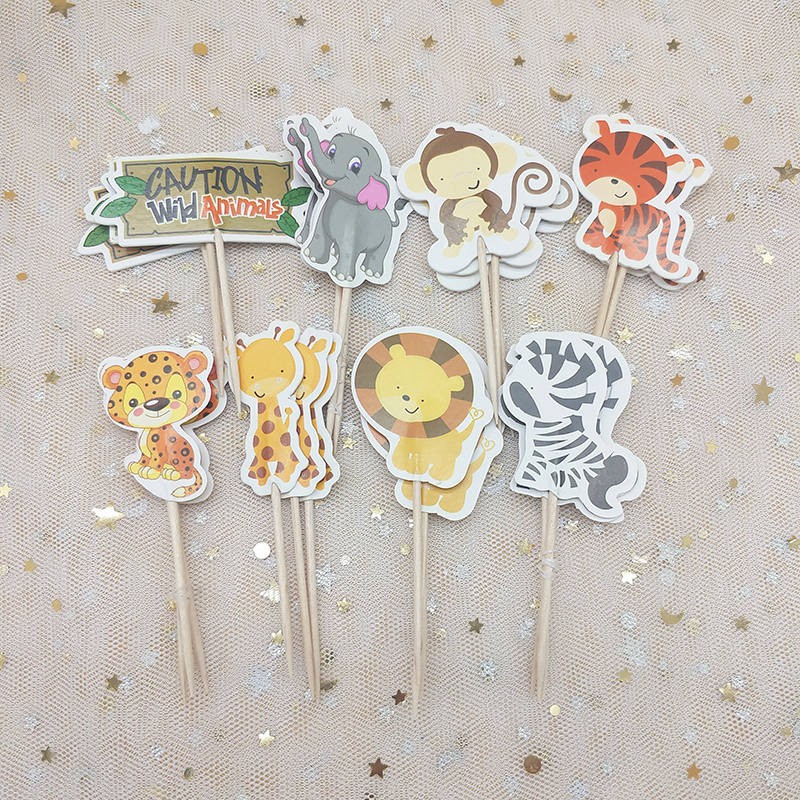 24pcs-safari-wildlife-animal-party-cupcake-topper-picks-cake-decoration-kids-birthday-animal-party-favor-party-supply