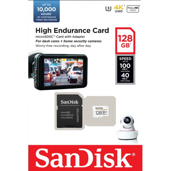 ภาพสินค้าSanDisk High Endurance microSD 128GB (SDSQQNR-128G-GN6IA) สำหรับกล้องวงจรปิด ความเร็วสูงสุดอ่าน 100 MB/s เขียน 40 MB/s จากร้าน sandisk_thailand_officialshop บน Shopee ภาพที่ 1