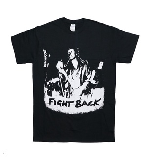 คอลูกเรือเสื้อยืดคอกลมเสื้อยืด พิมพ์ลายวงดนตรี Fight Back - Mผ้าฝ้ายแท้