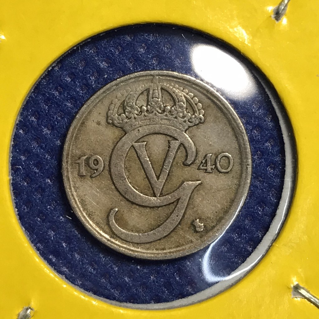 เหรียญเก่า-14380-1940-สวีเดน-10-ore-เหรียญต่างประเทศ-เหรียญสะสม-หายาก