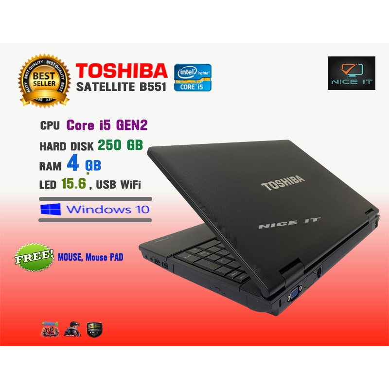 ภาพสินค้าโน๊ตบุ๊ค Notebook Toshiba Core i5 Ram 4 GB (Sim4, PB, SF ทดสอบแล้วเล่นได้ครับ) จากร้าน niceit20177 บน Shopee ภาพที่ 2